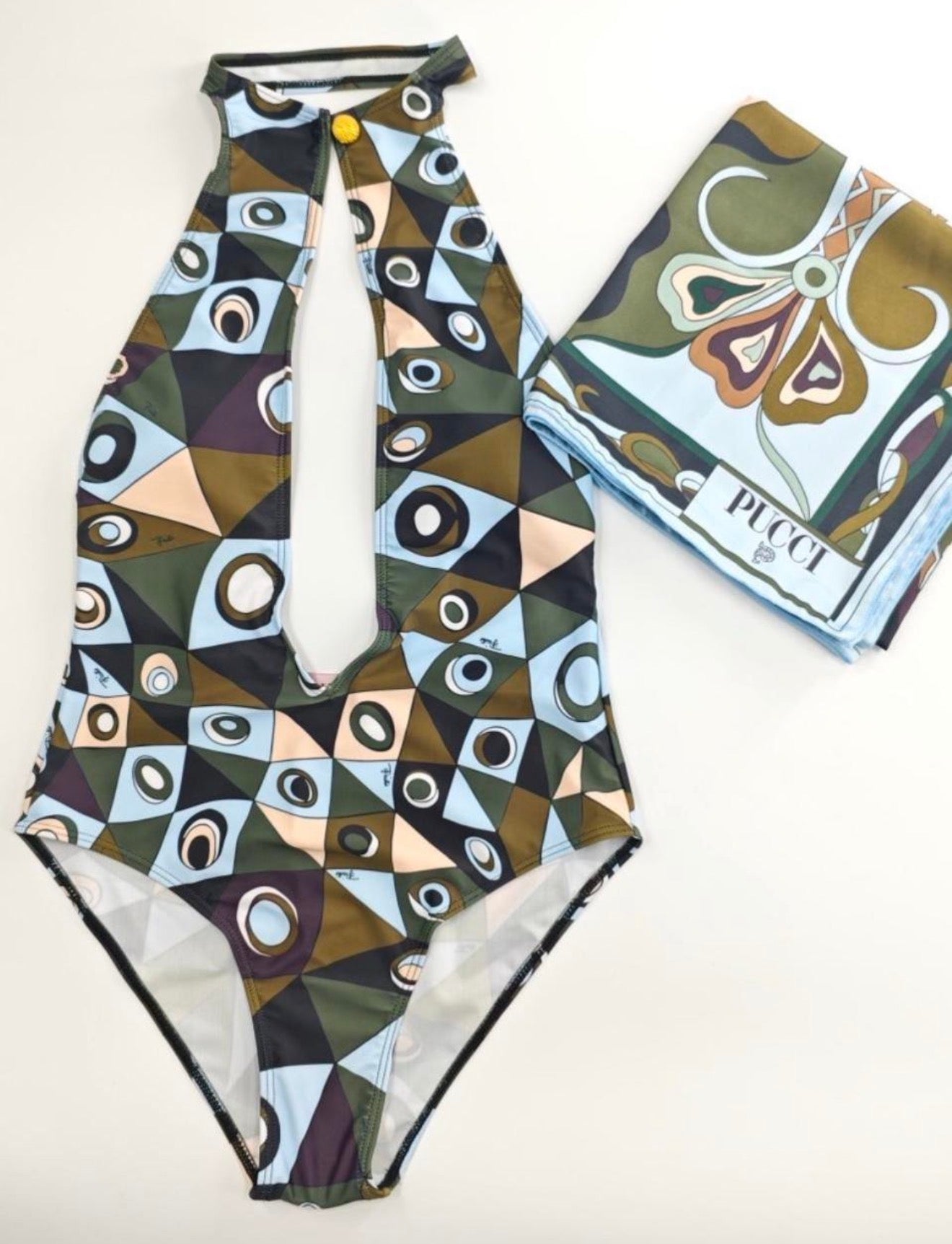 Mirage olive Pucci Swimsuit Set