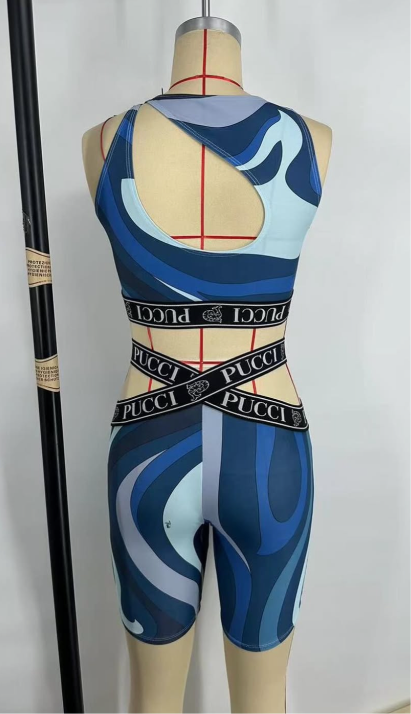 Aqua Pucci Leggings set