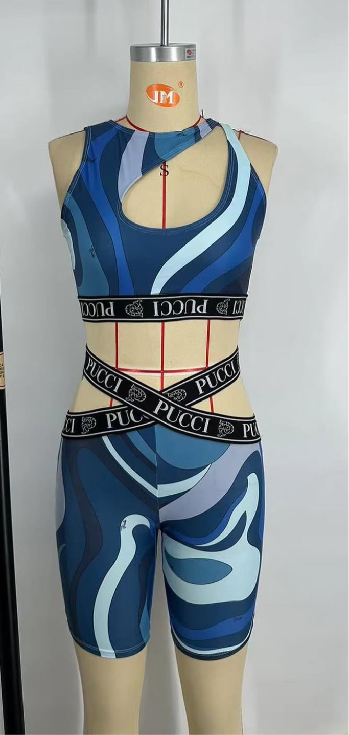 Aqua Pucci Leggings set