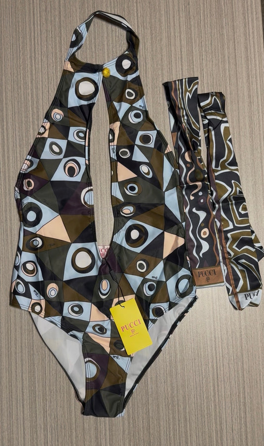 Mirage olive Pucci Swimsuit Set