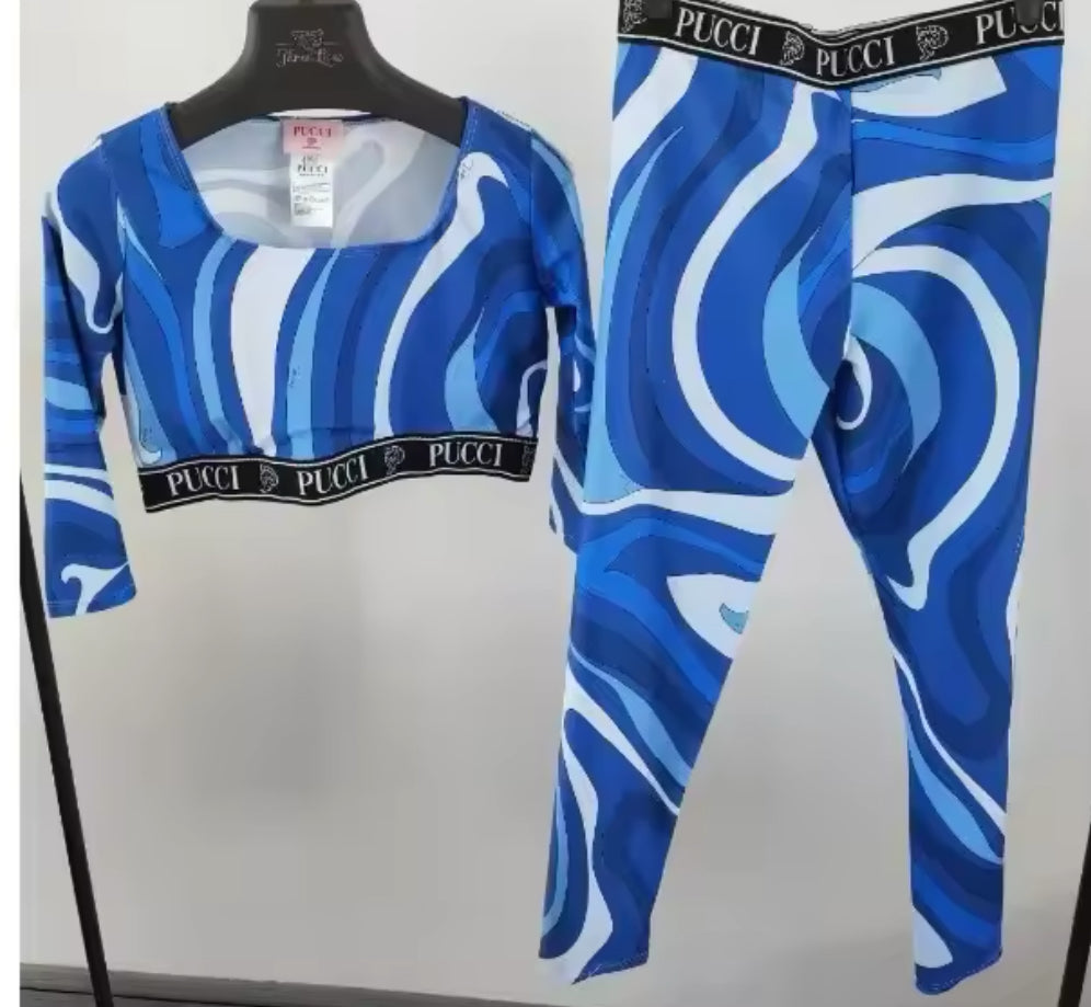 Aqua Pucci Leggings set