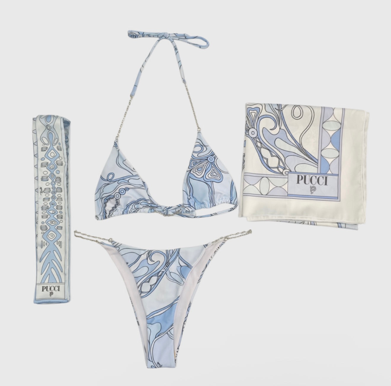 Paros Pearl Chain Bikini Set